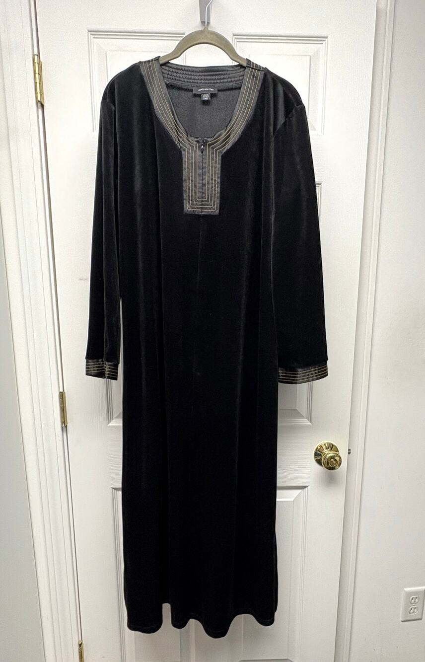 Jones New York Dress Black Velveteen Maxi Women’s L Renfaire Costume